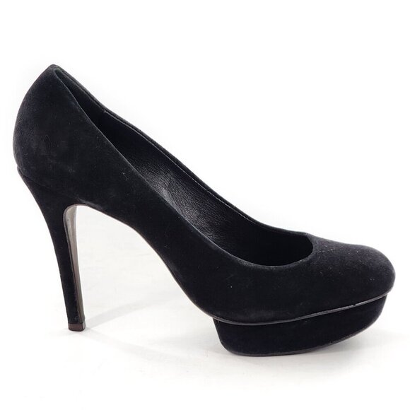 TORY BURCH Platform High Heels Black Suede Leather Camille Stiletto - Picture 1 of 10